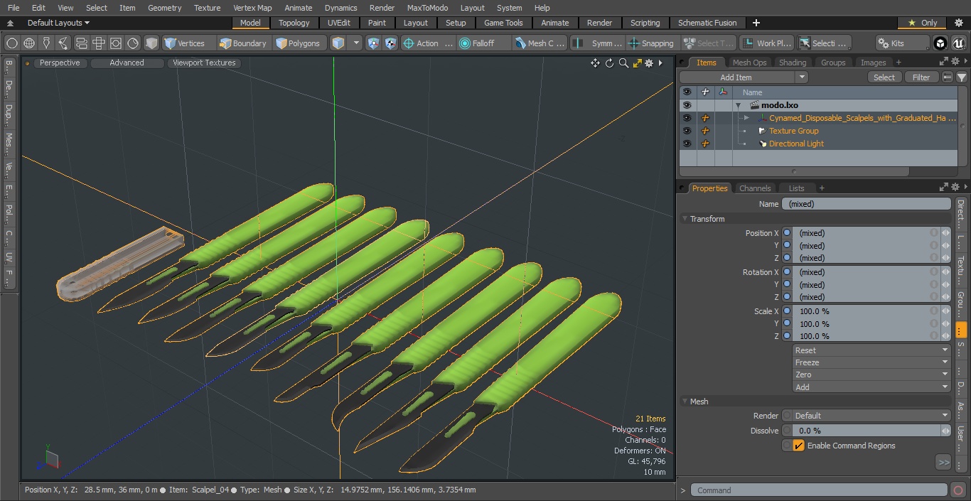 Cynamed Disposable Scalpels with Graduated Handles Set 3D model