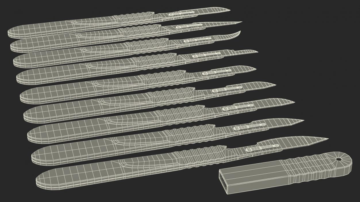 Cynamed Disposable Scalpels with Graduated Handles Set 3D model