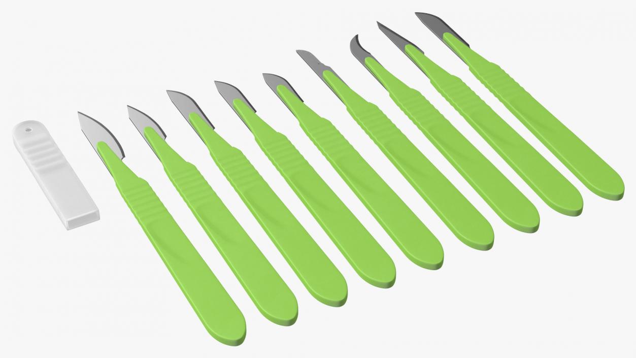 Cynamed Disposable Scalpels with Graduated Handles Set 3D model