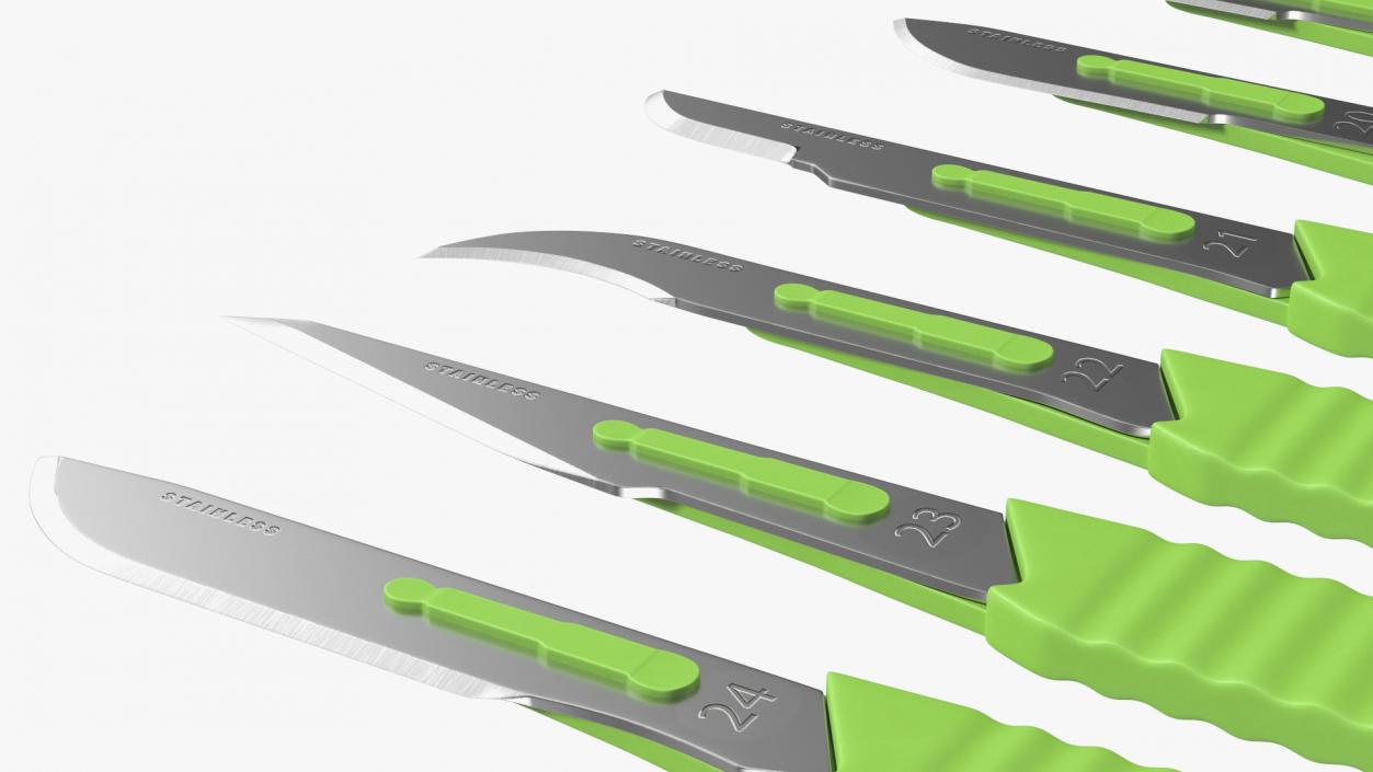 Cynamed Disposable Scalpels with Graduated Handles Set 3D model