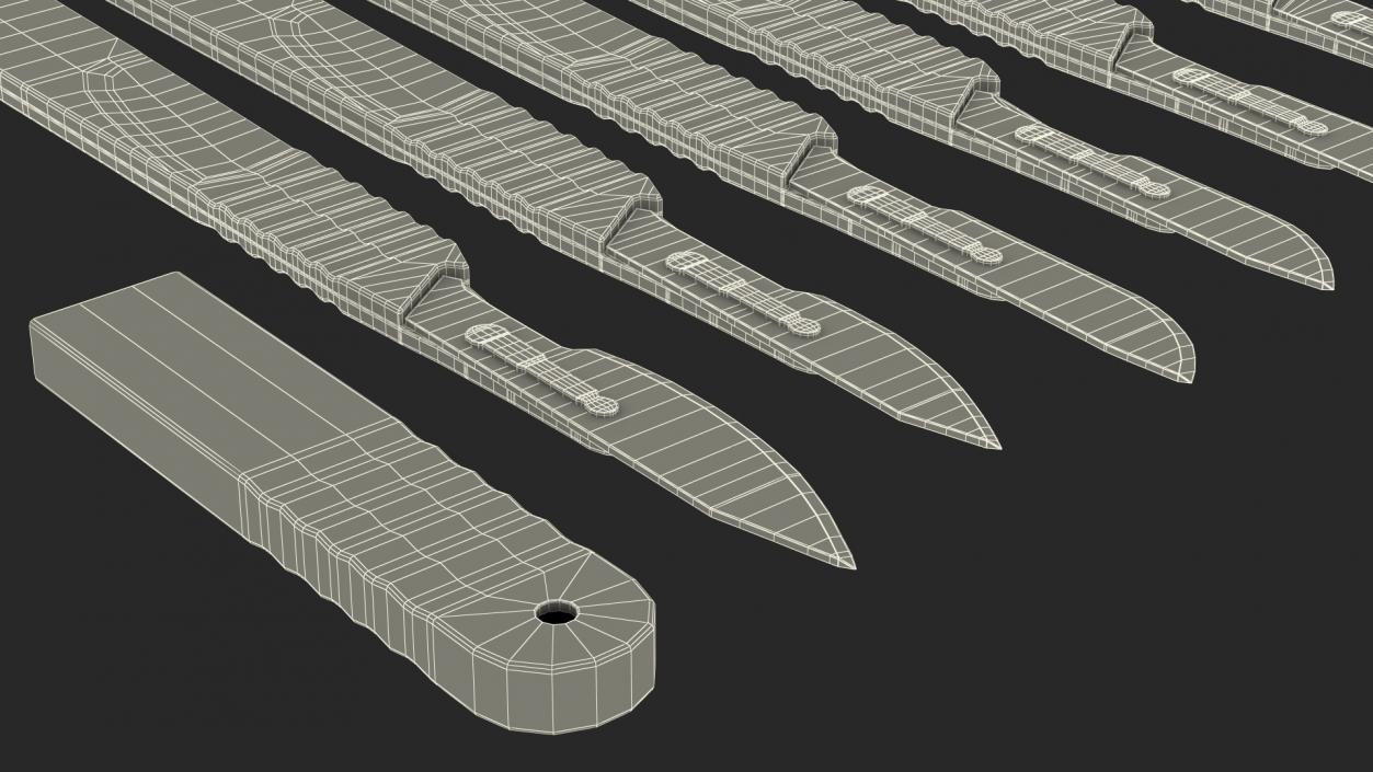 Cynamed Disposable Scalpels with Graduated Handles Set 3D model