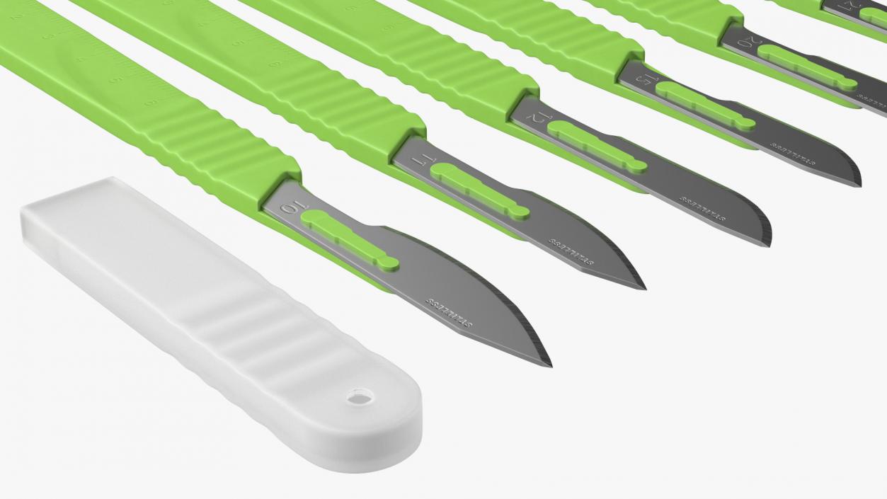 Cynamed Disposable Scalpels with Graduated Handles Set 3D model