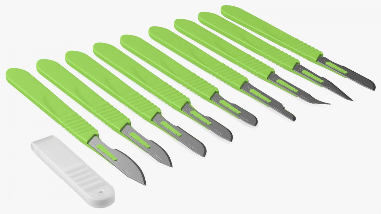 Cynamed Disposable Scalpels with Graduated Handles Set 3D model