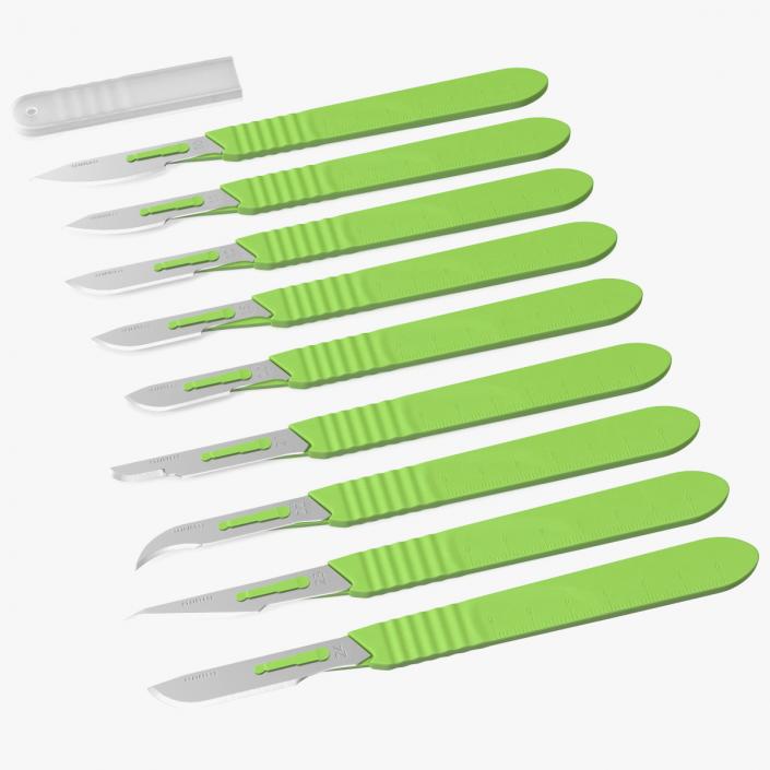 Cynamed Disposable Scalpels with Graduated Handles Set 3D model