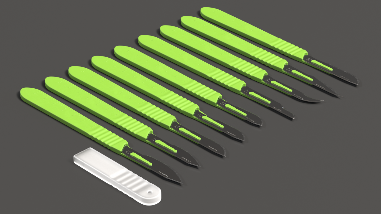 Cynamed Disposable Scalpels with Graduated Handles Set 3D model