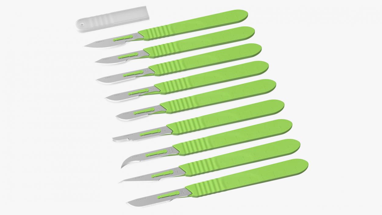 Cynamed Disposable Scalpels with Graduated Handles Set 3D model