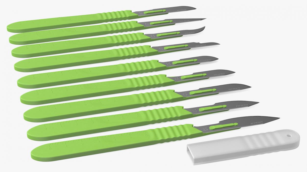 Cynamed Disposable Scalpels with Graduated Handles Set 3D model