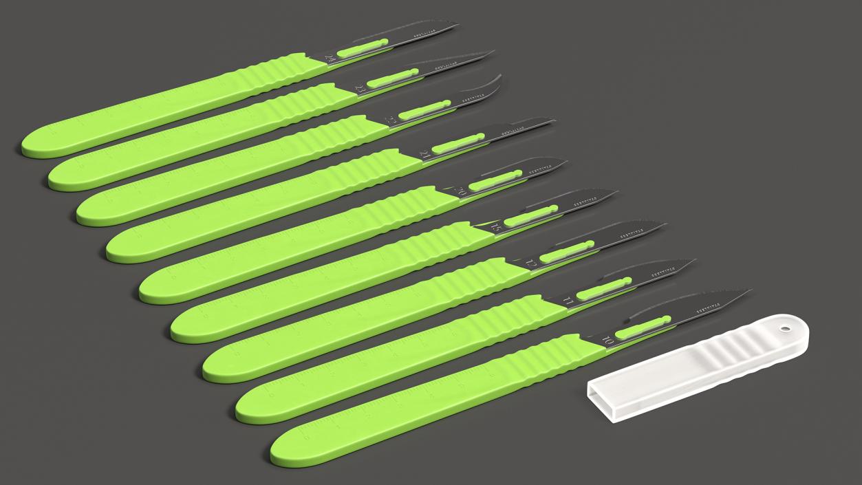 Cynamed Disposable Scalpels with Graduated Handles Set 3D model