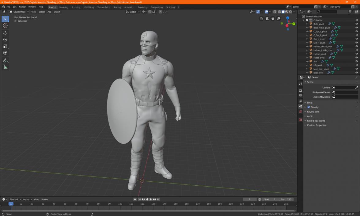 Captain America Standing(1) 3D