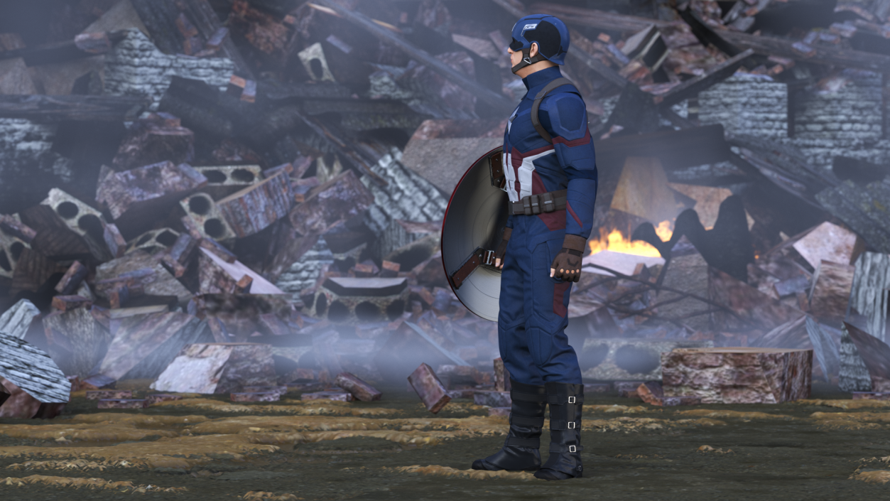 Captain America Standing(1) 3D