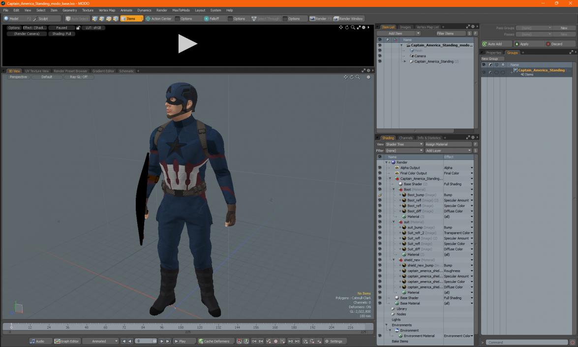 Captain America Standing(1) 3D