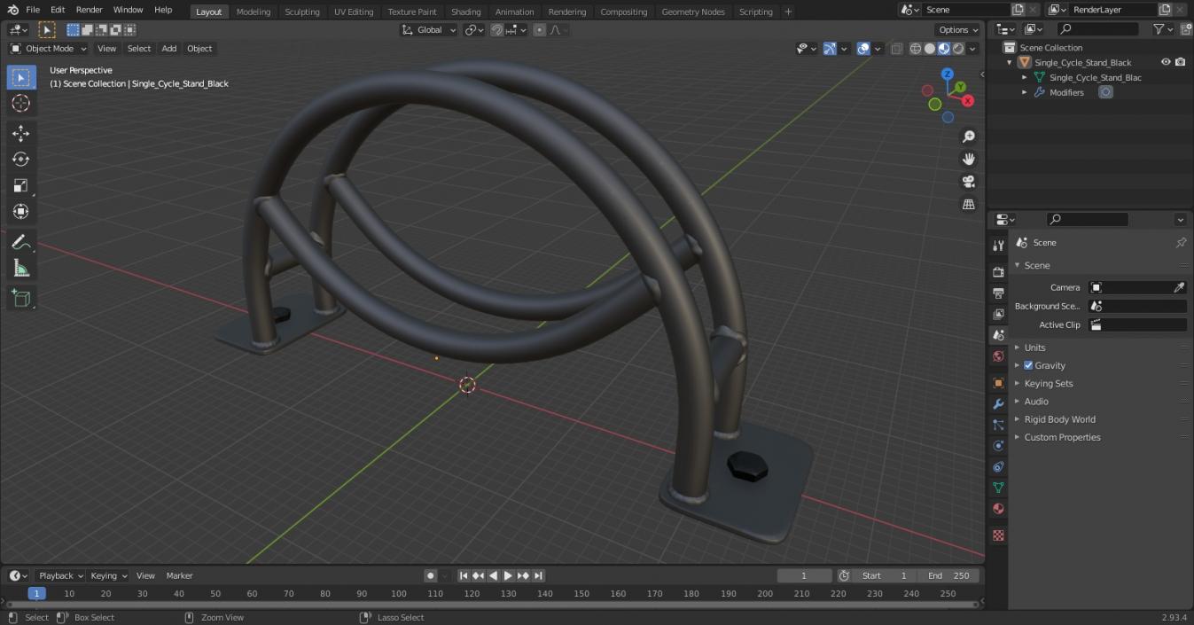 Single Cycle Stand Black 3D model