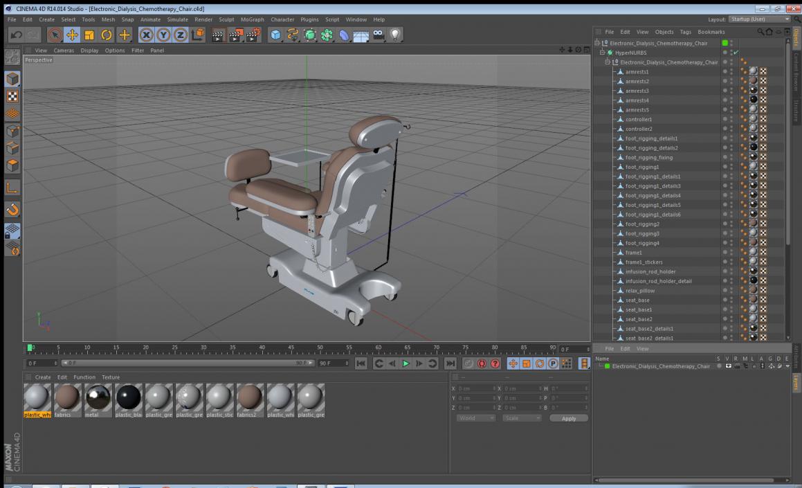 3D Electronic Dialysis Chemotherapy Chair model