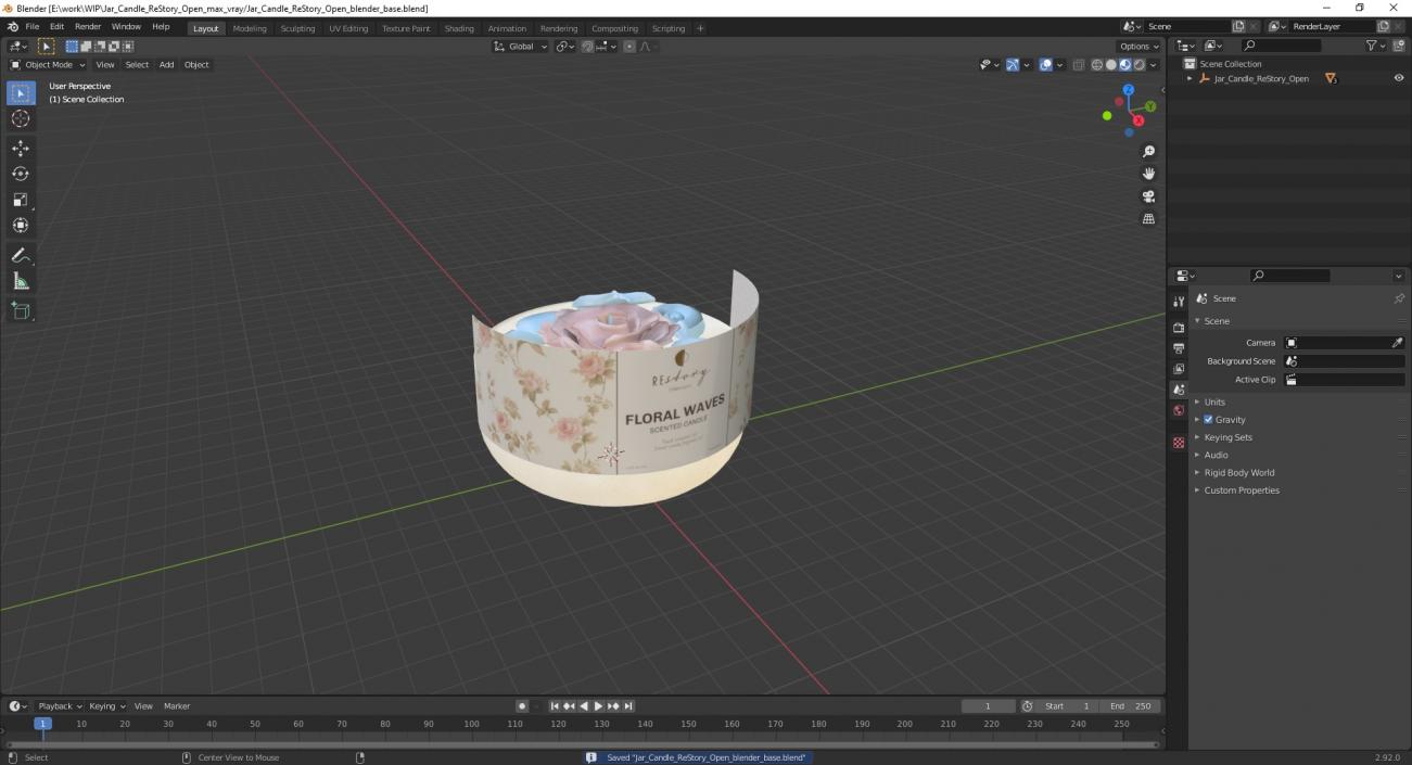 3D Jar Candle ReStory Open model