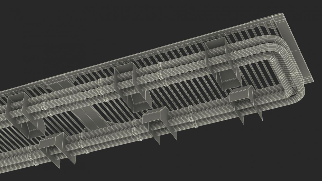 Industrial Steel Grating Walkway 3D