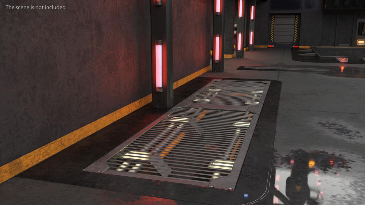 Industrial Steel Grating Walkway 3D