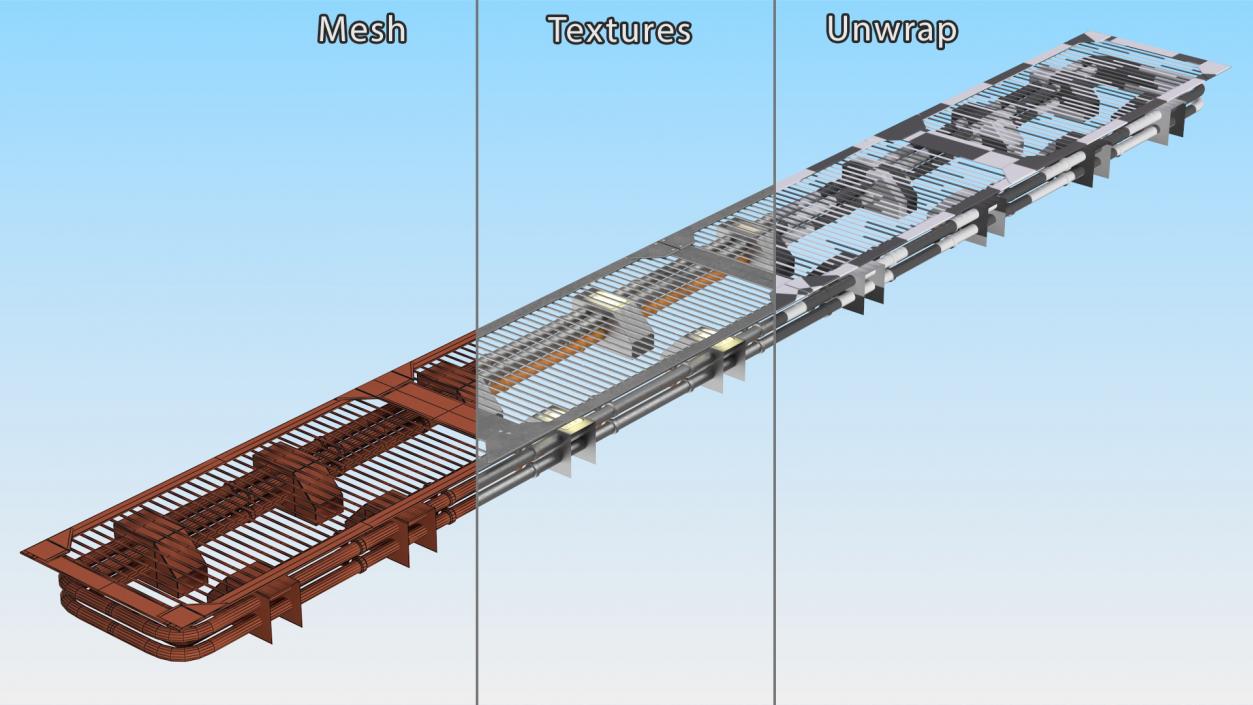 Industrial Steel Grating Walkway 3D