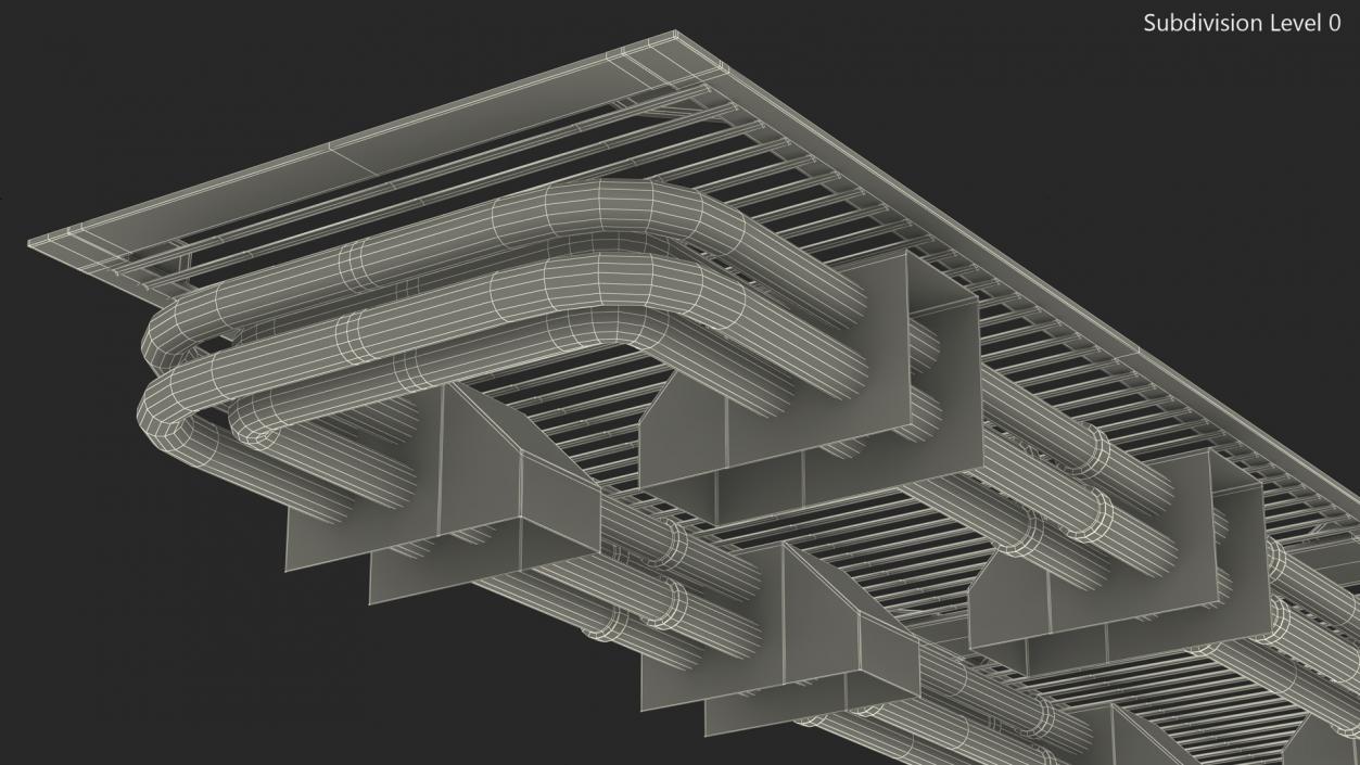 Industrial Steel Grating Walkway 3D