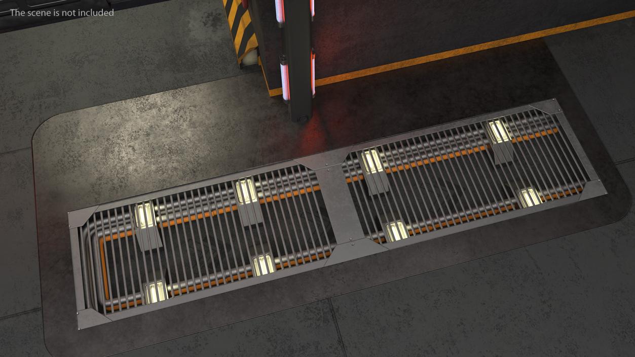 Industrial Steel Grating Walkway 3D