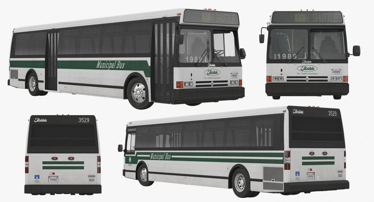 Flxible Metro D Transit Bus Rigged 3D model