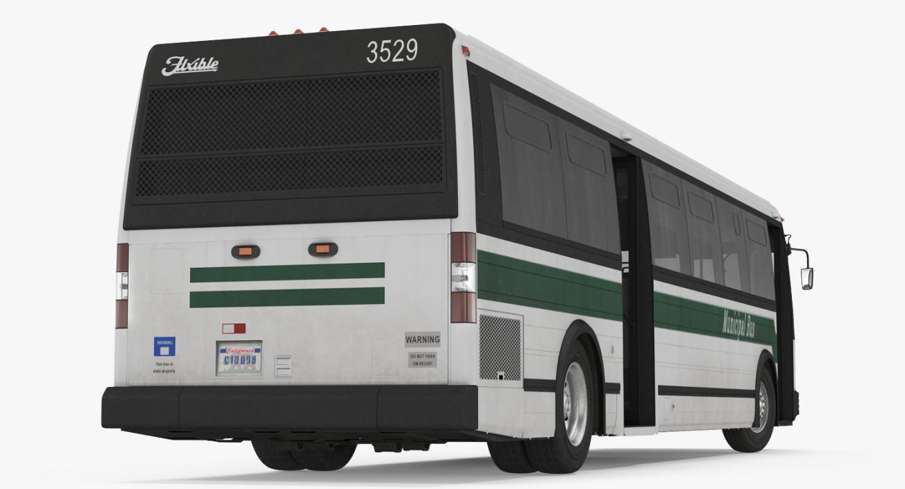 Flxible Metro D Transit Bus Rigged 3D model