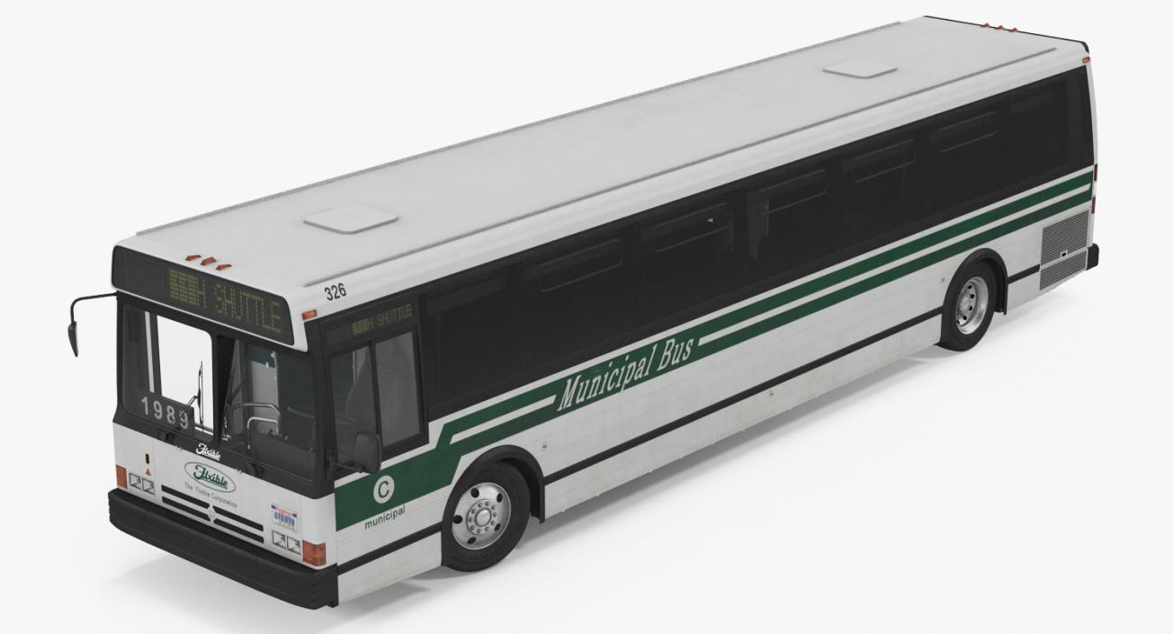 Flxible Metro D Transit Bus Rigged 3D model