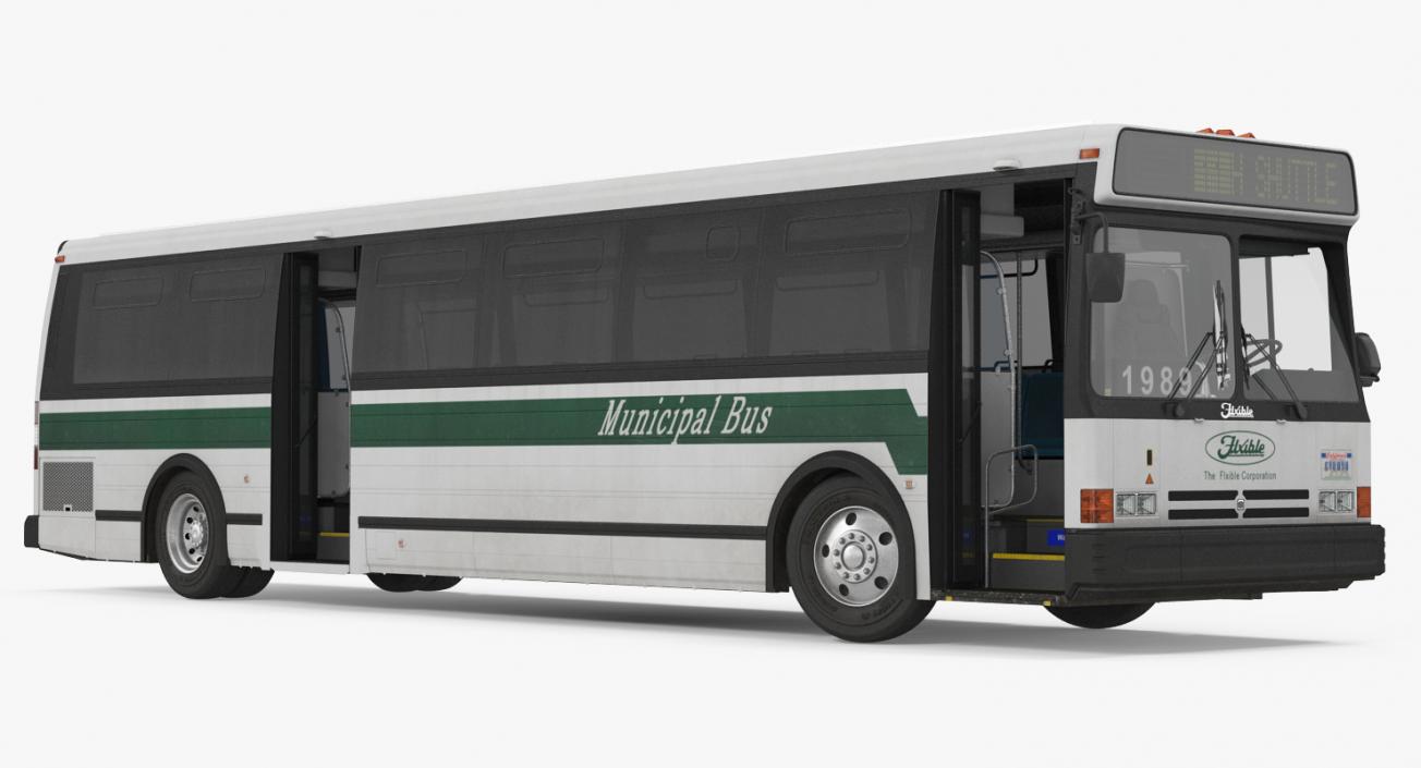 Flxible Metro D Transit Bus Rigged 3D model