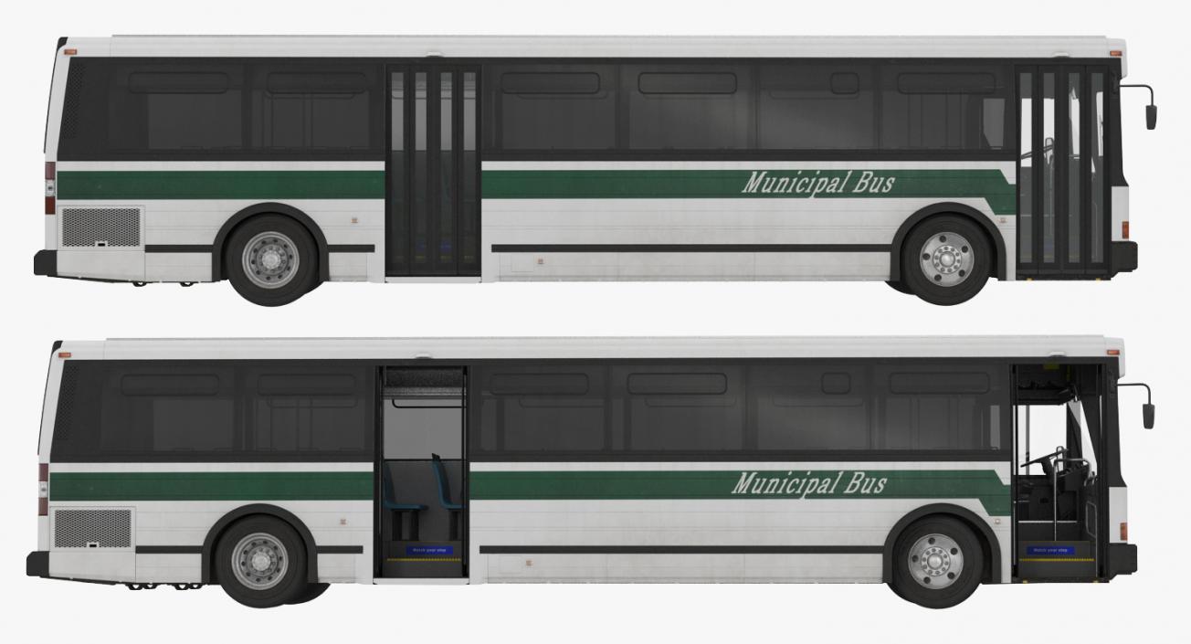 Flxible Metro D Transit Bus Rigged 3D model