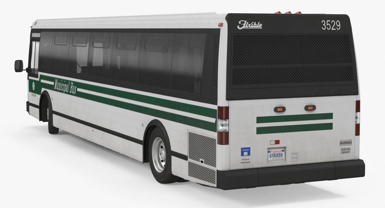 Flxible Metro D Transit Bus Rigged 3D model