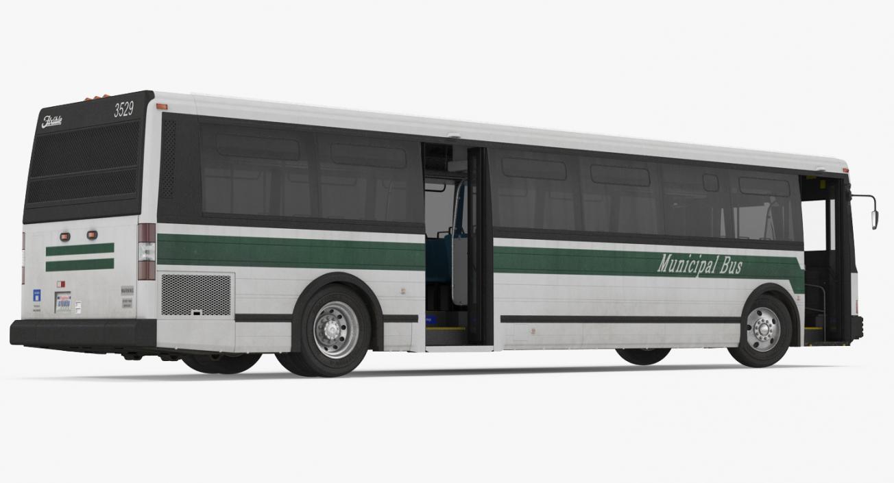 Flxible Metro D Transit Bus Rigged 3D model