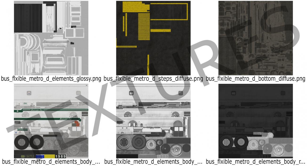 Flxible Metro D Transit Bus Rigged 3D model