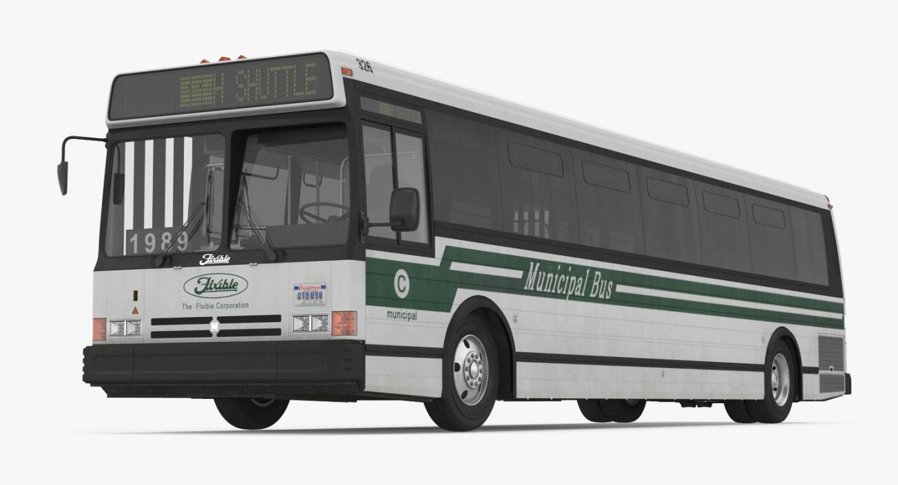 Flxible Metro D Transit Bus Rigged 3D model