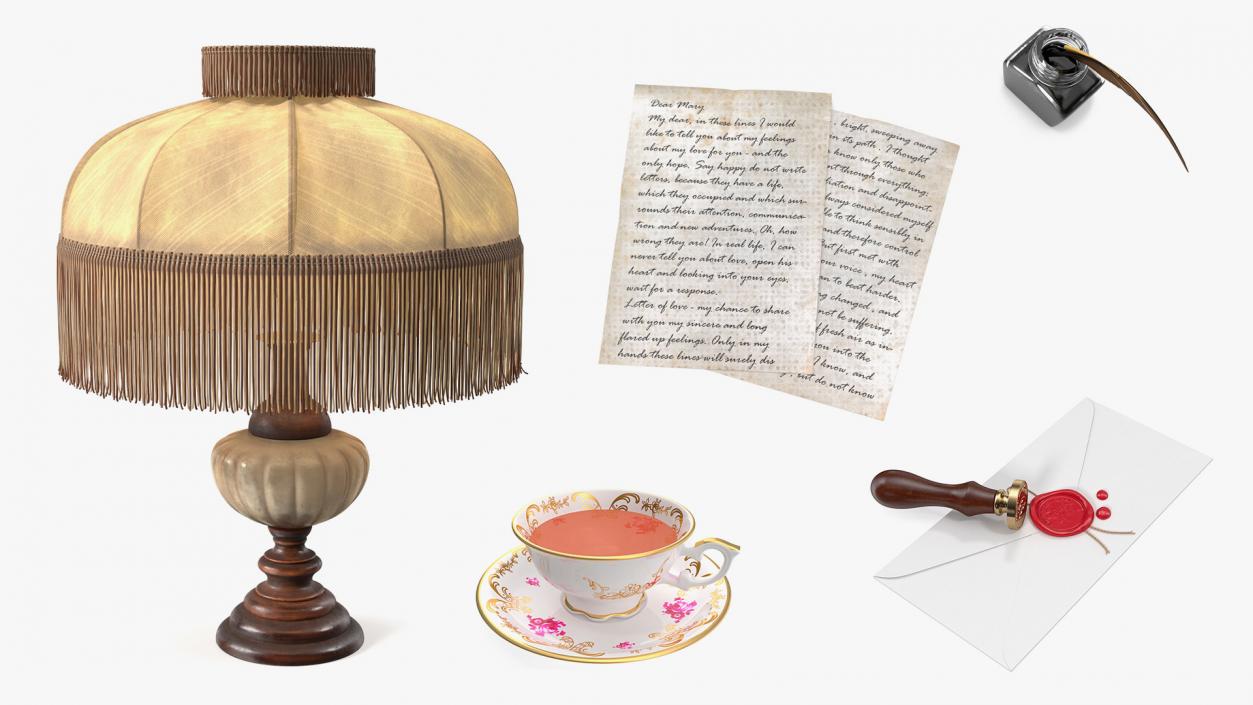 3D Antique Stationery Collection 2