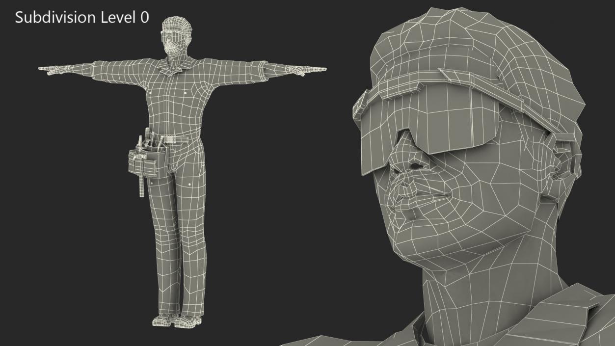 3D Electrician T-Pose model