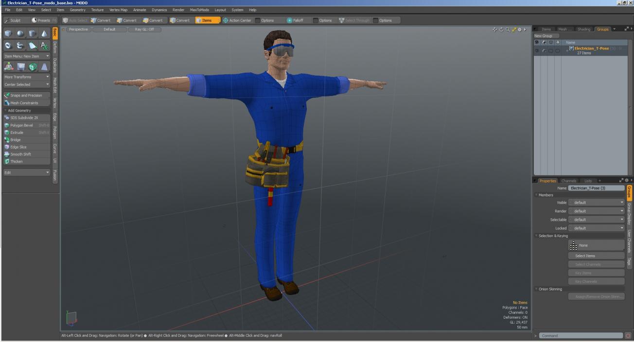 3D Electrician T-Pose model