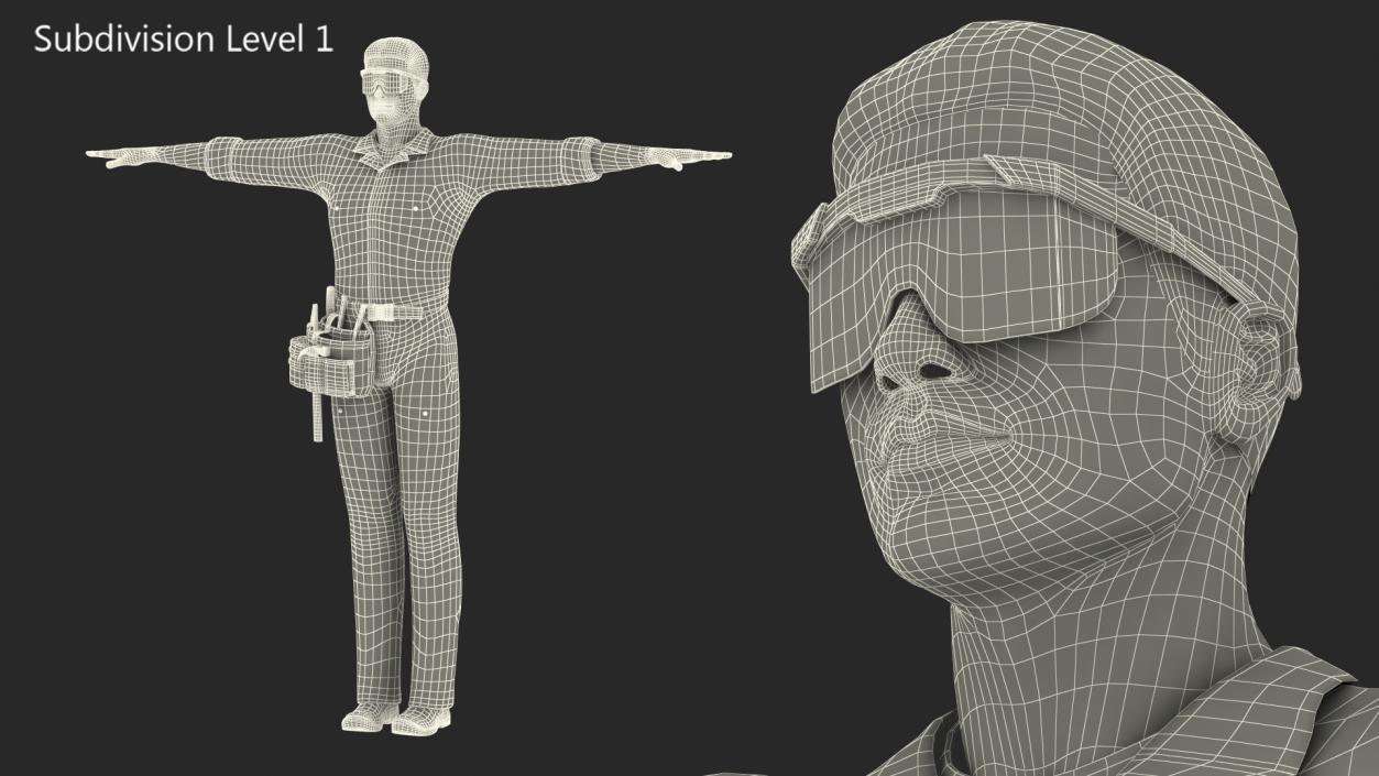 3D Electrician T-Pose model