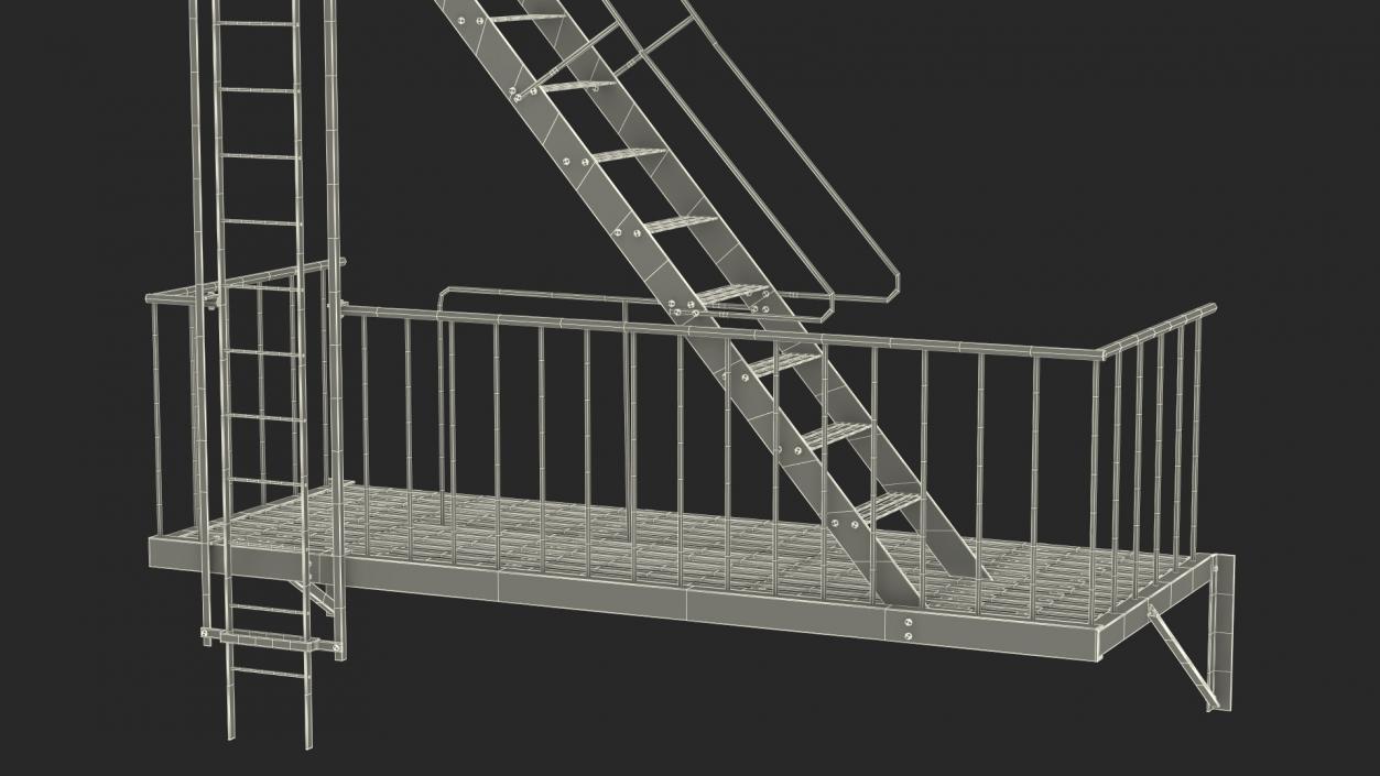 3D Fire Escape Staircase