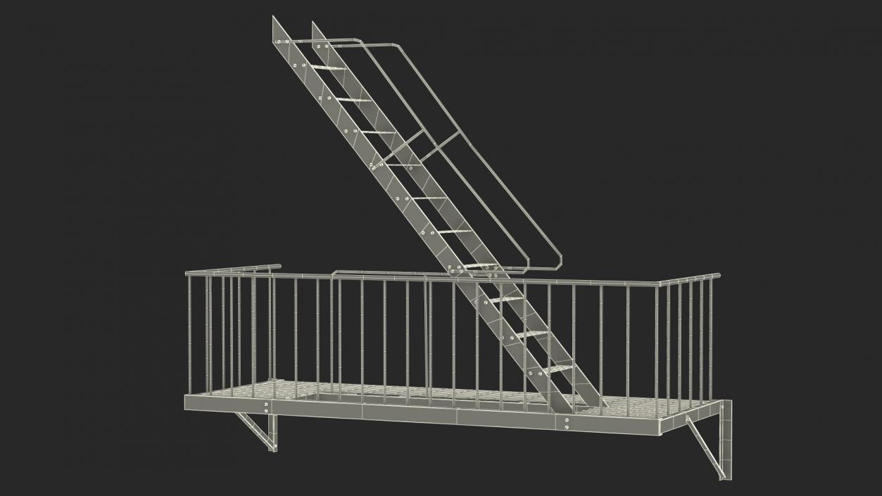 3D Fire Escape Staircase