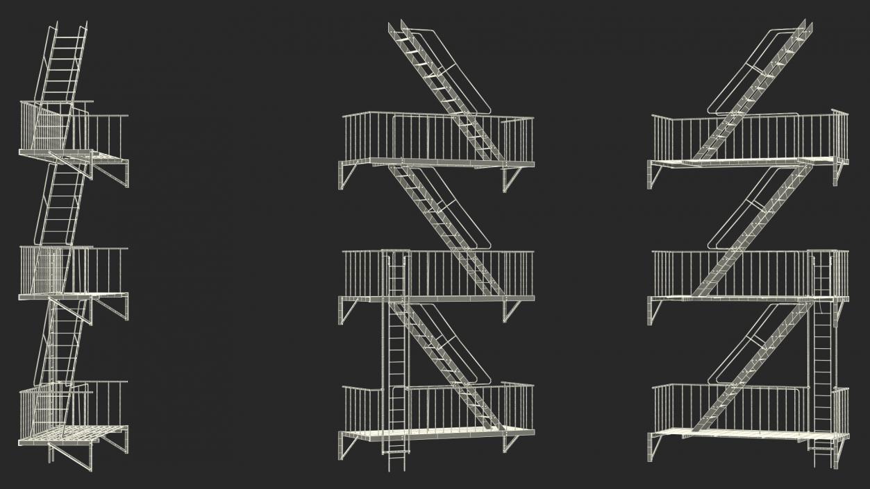 3D Fire Escape Staircase