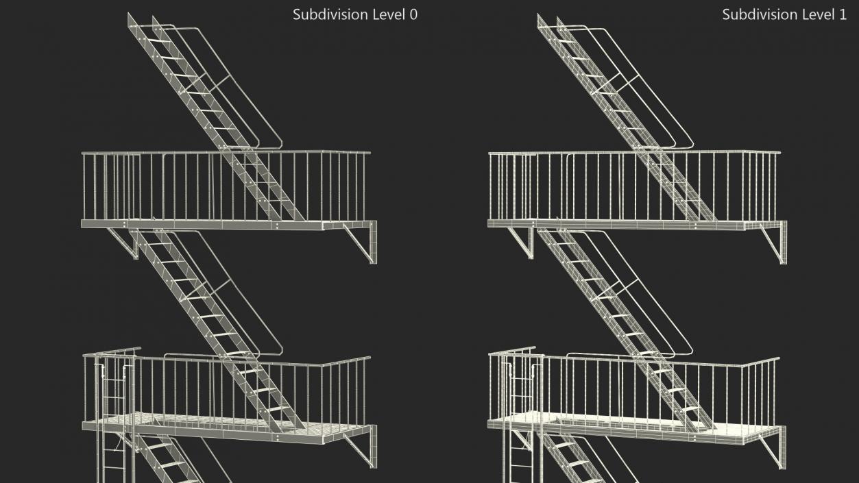 3D Fire Escape Staircase