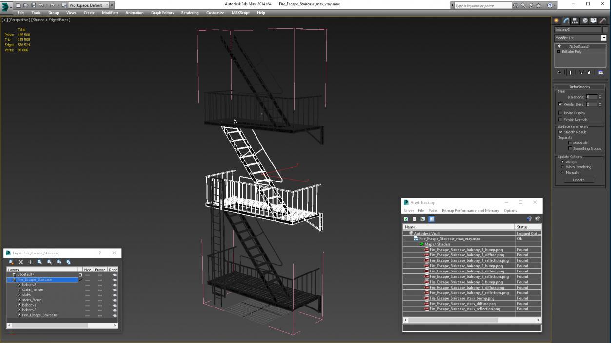 3D Fire Escape Staircase