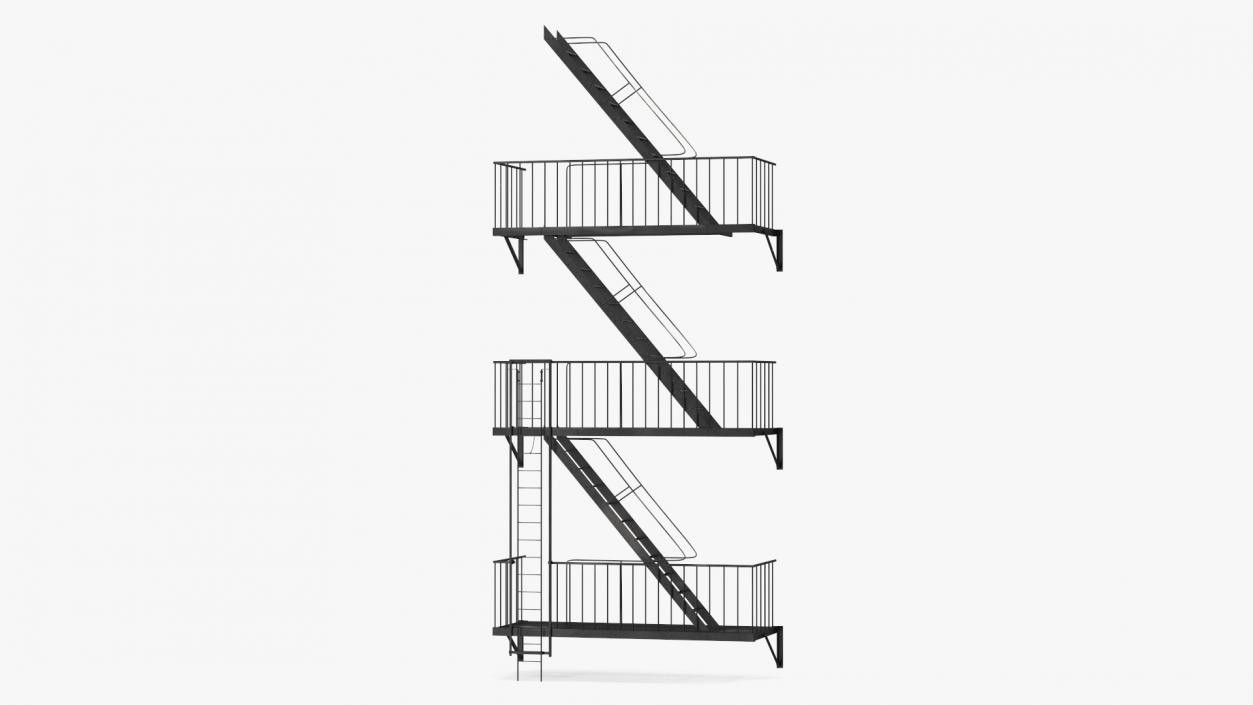 3D Fire Escape Staircase