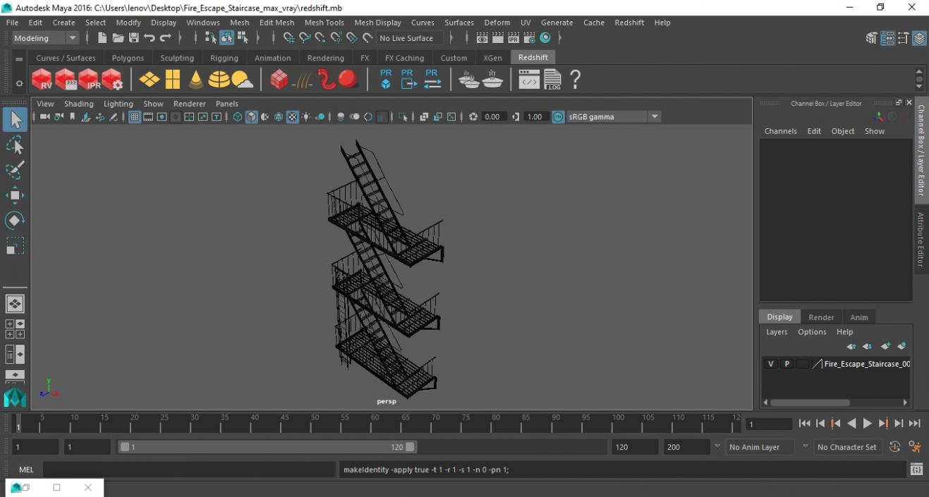 3D Fire Escape Staircase