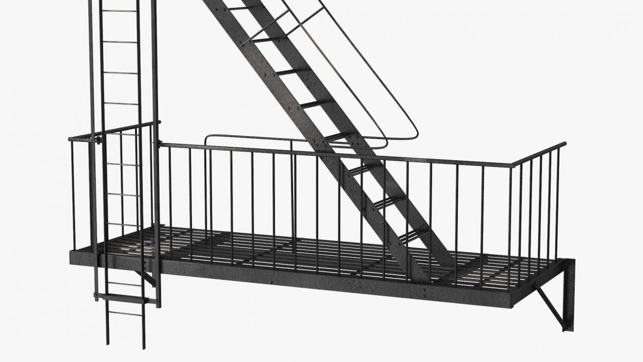 3D Fire Escape Staircase