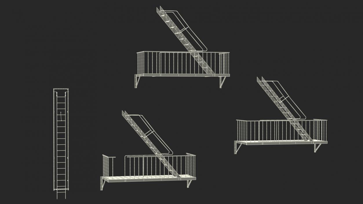 3D Fire Escape Staircase