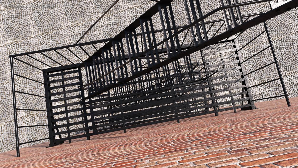 3D Fire Escape Staircase