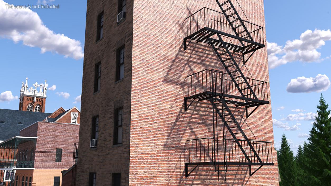 3D Fire Escape Staircase