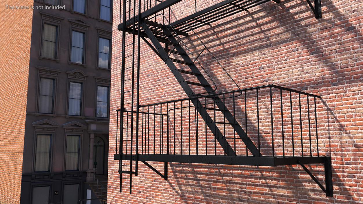 3D Fire Escape Staircase