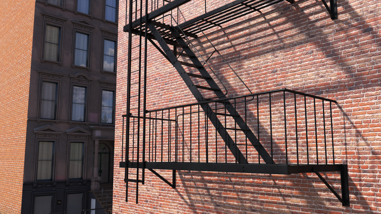 3D Fire Escape Staircase