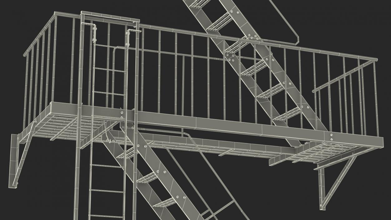 3D Fire Escape Staircase